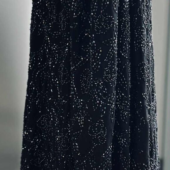 Milano Black & Iridescent Botanical Hand-Beaded Evening Jacket – US 2X - Picture 8 of 15